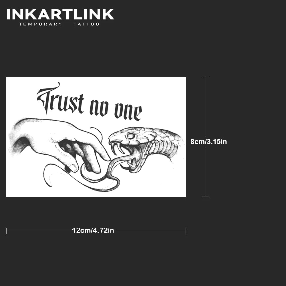 Hand and Snake Temporary Tattoo,Lasts To 15 Days New Technology Magic Waterproof Semi Permanent Sticker. (ONLINE ORDER ONLY)