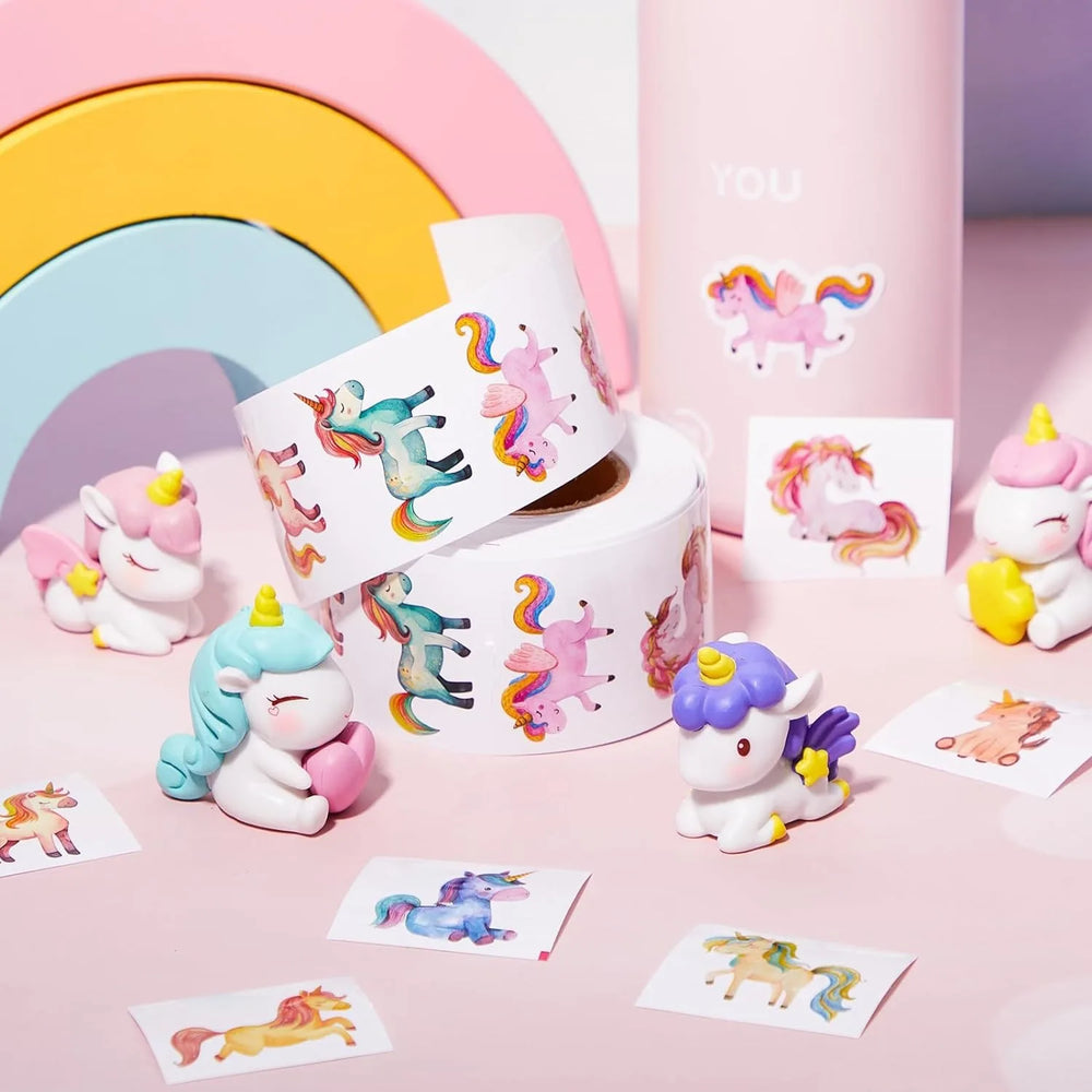 500Pcs /1 Rolls 2.5cm/1inch Cartoon Animals Horse Sticker Decoration Gift Box Sticker Label Stationery Sticker (ONLINE ORDER ONLY)