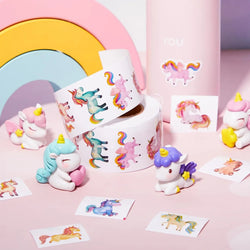 500Pcs /1 Rolls 2.5cm/1inch Cartoon Animals Horse Sticker Decoration Gift Box Sticker Label Stationery Sticker (ONLINE ORDER ONLY)