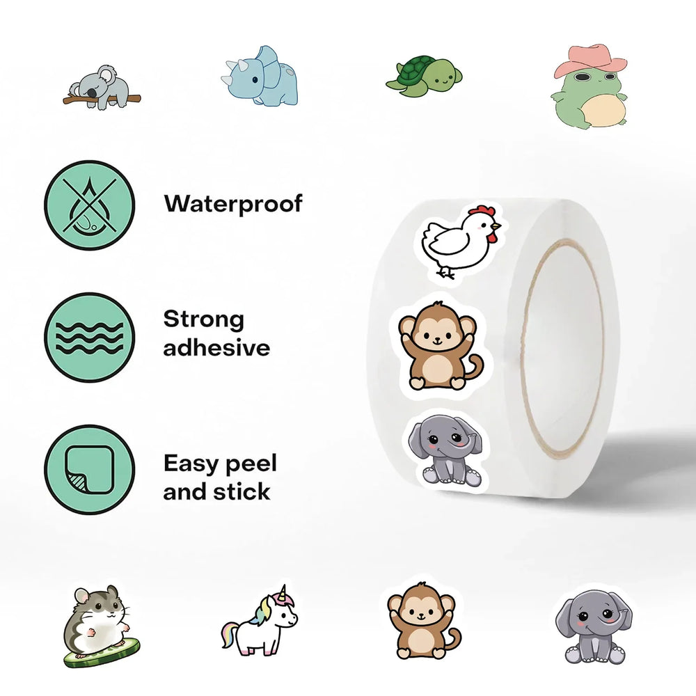 100-500pcs Cute Animal Paper Labels Thank You Sticker Reward Sealing Scrapbooking DIY Gift Decoration Stationery Supplies (ONLINE ORDER ONLY)