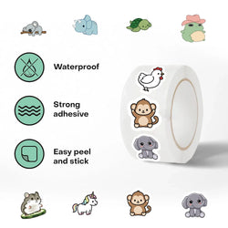 100-500pcs Cute Animal Paper Labels Thank You Sticker Reward Sealing Scrapbooking DIY Gift Decoration Stationery Supplies (ONLINE ORDER ONLY)