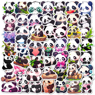 10/30/50PCS Cute Panda PVC Sticker Aesthetic Decoration Scrapbooking Korean Stationery DIY Hand Accounting School Supplies (ONLINE ORDER ONLY)