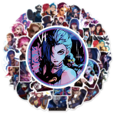 10/30/50PCS Arcane League of Legends Stickers Cool Game Animation Sticker Scrapbook Luggage Laptop Phone Guitar Bike Cartoon Toy (Online Order Only)