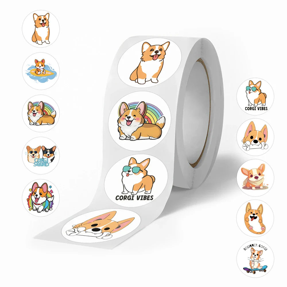 500pcs/roll Kids Stationery Stickers Birthday Party Back ground Fruits Balloon Happy Banner Refrigerator Vegetable Stickers Toys (Online Order Only)