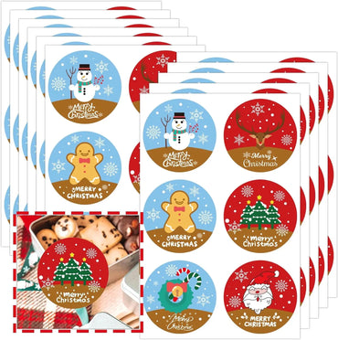300 Pcs Merry Christmas Stickers 2Inch Tree Santa Clause Snowman Deer Gift Tag Sticker Christmas Gift Labels Holiday Present (Online Order Only)