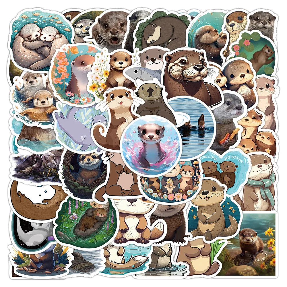 Otter Cartoon Stickers Waterproof Decorative Kids Toys 10/30/50pcs (ONLINE ORDER ONLY)