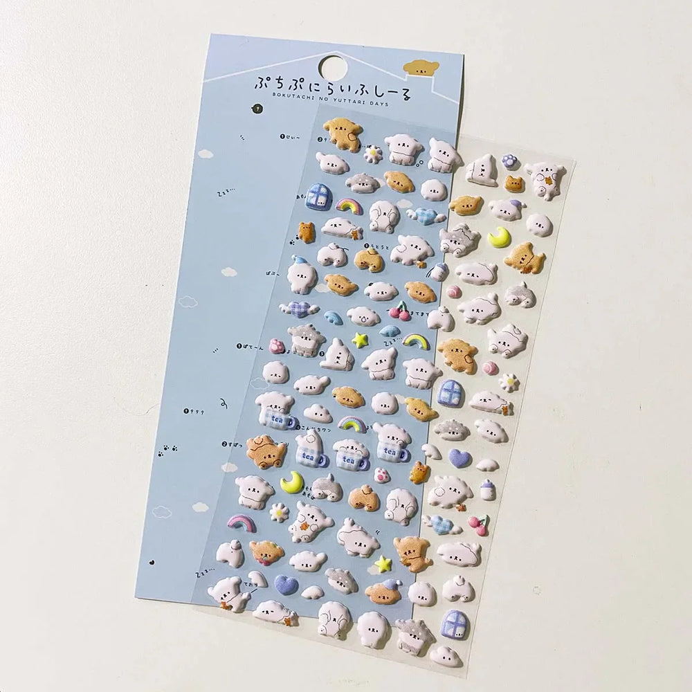 Kawaii 3D Puffy Animal Stickers Cute Cartoon Scrapbooking Journal Deco (ONLINE ORDER ONLY)
