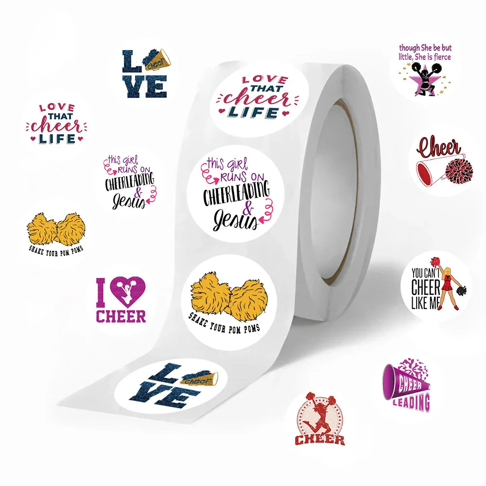 500Pcs/Roll INS Cartoon Sports Cheerleading Team Stickers PVC Stationery Helmet Bike Sticker for Boys Girls Toys Gift Decals (ONLINE ORDER ONLY)