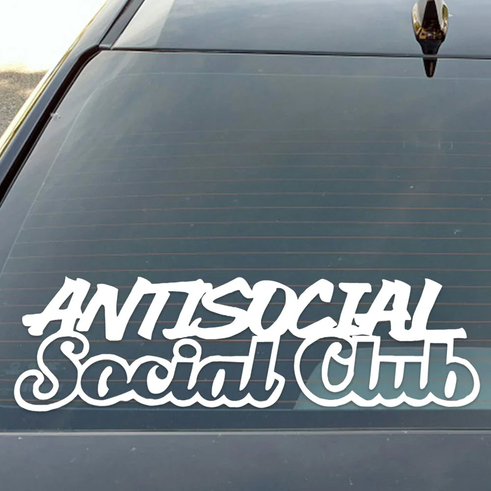 Antisocial Car Sticker for Windshield Banner Night Run JDM Sport Competition Style Waterproof Sunscreen Decorative Vinyl Decals (ONLINE ORDER ONLY)