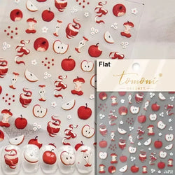 Colorful Food Pudding Alkali Water Bowknot Cream Fork Cup Bread Jelly Fruit Cartoon Cake Relief Nail Art Sticker Manicure Decals (ONLINE ORDER ONLY)