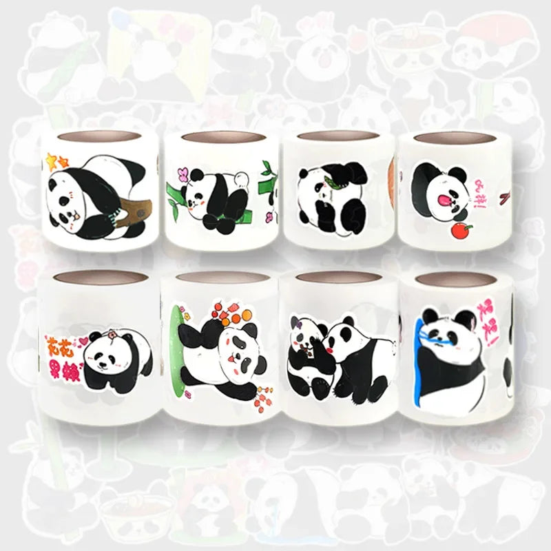 Panda Graffiti Sticker Rolled Flat Sheet 50 Animal Adhesive Decorative Stickers Water Cup Waterproof Sticker Cute Decal (ONLINE ORDER ONLY)