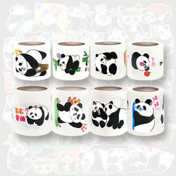 Panda Graffiti Sticker Rolled Flat Sheet 50 Animal Adhesive Decorative Stickers Water Cup Waterproof Sticker Cute Decal (ONLINE ORDER ONLY)
