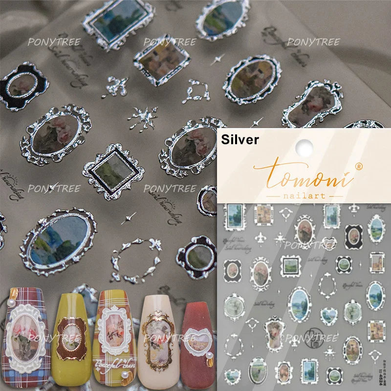 Button Rag Floral Print Flower Small Sticker Cloth Morning Glory Figure Pattern Thread Adhesive Nail Art Stickers Manicure Decal (ONLINE ORDER ONLY)