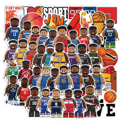 50Pcs Cool Basketball Character Graffiti Stickers Decals DIY Laptop Luggage Skateboard Car Bike Decoration Sticker Toys (ONLINE ORDER ONLY)