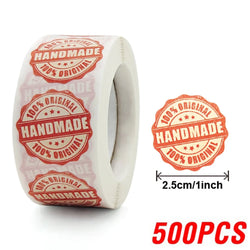 100-500pcs Handmade With Love Sticker For Cake Package Decoration Label Cute Kawaii Thank You Sticker Gift Sticker Red Paper (ONLINE ORDER ONLY)