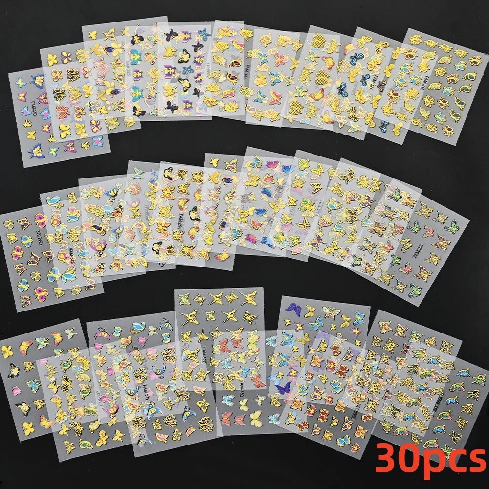 30 Sheets Cute Penguin Winter Nail Stickers Set 3D Snowflake Christmas Decals Tree Elk Bell Self Adhesive Slider Manicure Tips * (ONLINE ORDER ONLY)
