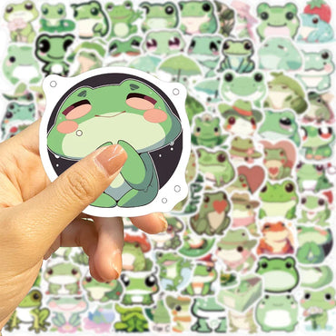 10/30/100PCS Cute Little Frog PVC Sticker Aesthetic Stationery School Supplies DIY Decoration Korean Scrapbooking for Kids (ONLINE ORDER ONLY)