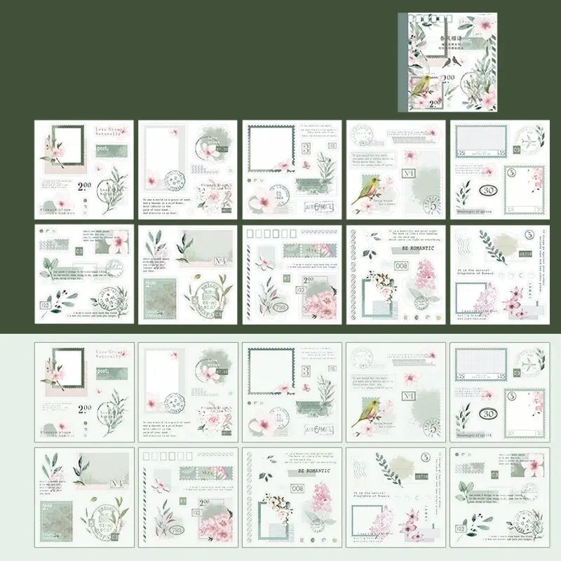Floral Sticker Book 20pcs Four Seasons Scrapbook DIY Decorative Stickers (Online Order Only)