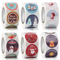 500/rolls Stickers Merry Christmas roll Self-Adhesive Label Sealing Decorative Stickers Office Stationery (ONLINE ORDER ONLY)