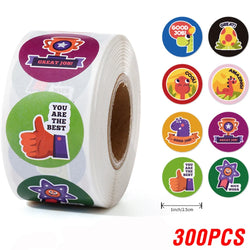 100-500 Pcs 1inch/2.5cm Animal Good Job Cool Stickers Roll for Envelope Praise Reward Student Work Label Stationery Seal Lable (ONLINE ORDER ONLY)
