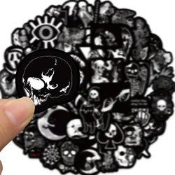 10/30/50PCS Horror Gothic Black Stickers Art Graffiti Decals Laptop Phone Suitcase Notebook Skateboard Car Cool Sticker DIY Toys (ONLINE ORDER ONLY)