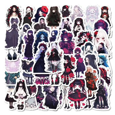 Gothic Girl Cartoon Stickers Dark Lolita Graffiti DIY Scrapbook Laptop Bike Guitar (ONLINE ORDER ONLY)
