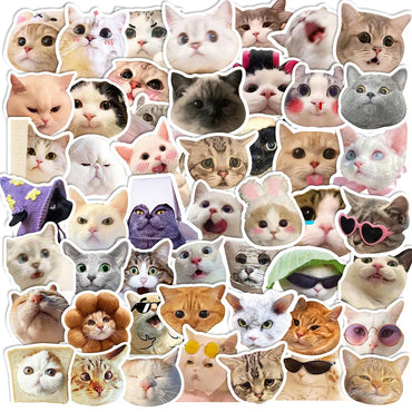 10/30/50/100pcs Cute Funny Meme Animal Cat Kitty Stickers Decals Laptop Notebook Luggage Car Decoration Sticker Kids Classic Toy (ONLINE ORDER ONLY)