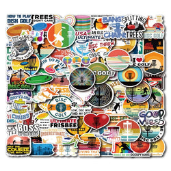 Disc Golf Stickers Pack: Fun Cartoon Decals for Laptop, Luggage, Snowboard, Kids Toy (Online Order Only)