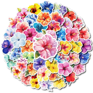 10/50pcs Floral Stickers Flower Natural Decorative Stickers Decals Aesthetic Waterproof Journaling Notebook Water Bottle Sticker (Online Order Only)