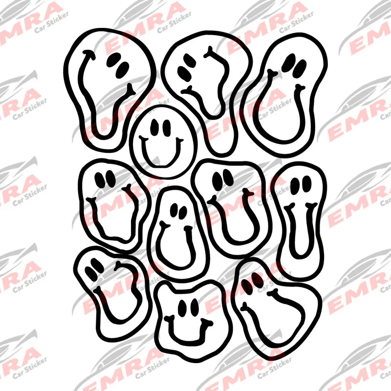 Holographic Funky Smile for Car Sticker Decoration Notebook Motorcycle Stickers External Accessories Waterproof PVC Vinyl Decals (ONLINE ORDER ONLY)