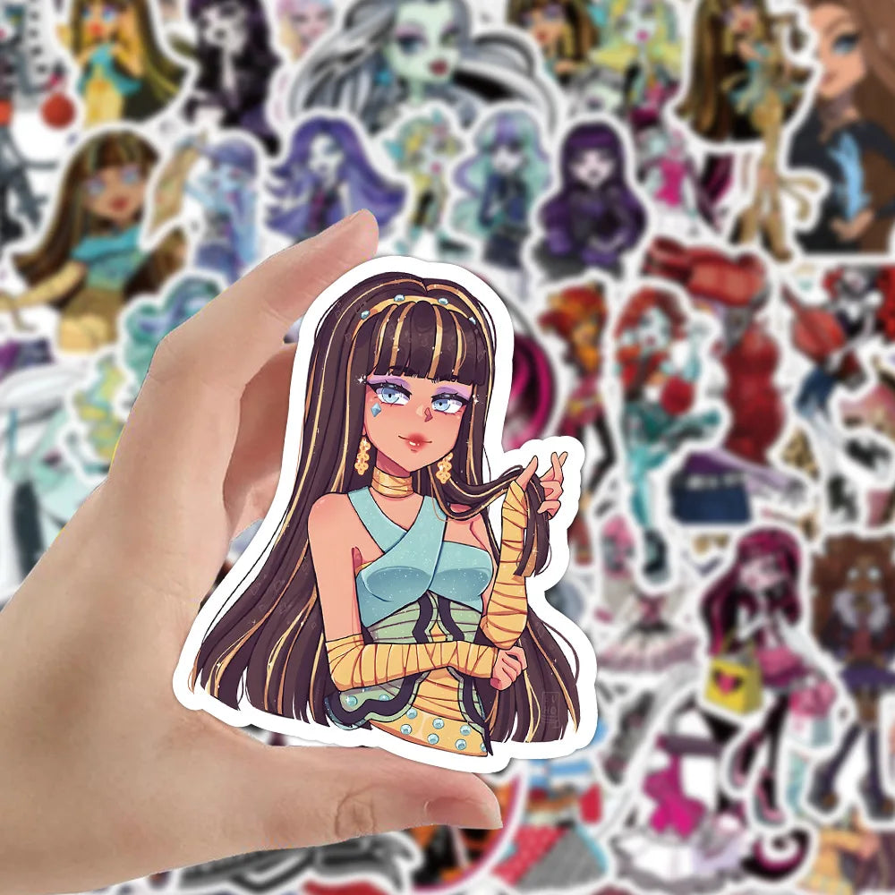 10/30/50PCS Monster High School Stickers Anime Graffiti Decals DIY Suitcase Notebook Suitcase Laptop Phone Cartoon Sticker Toys (ONLINE ORDER ONLY)