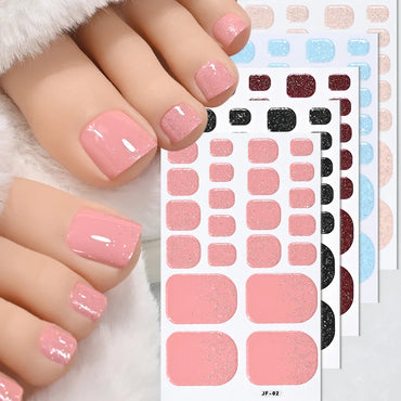110Tips 3D Full Cover Gradient Toenail Stickers Multi Color Self Adhesive Slider No Need UV Lamp Cured Press On Toe Nail Decals* (ONLINE ORDER ONLY)