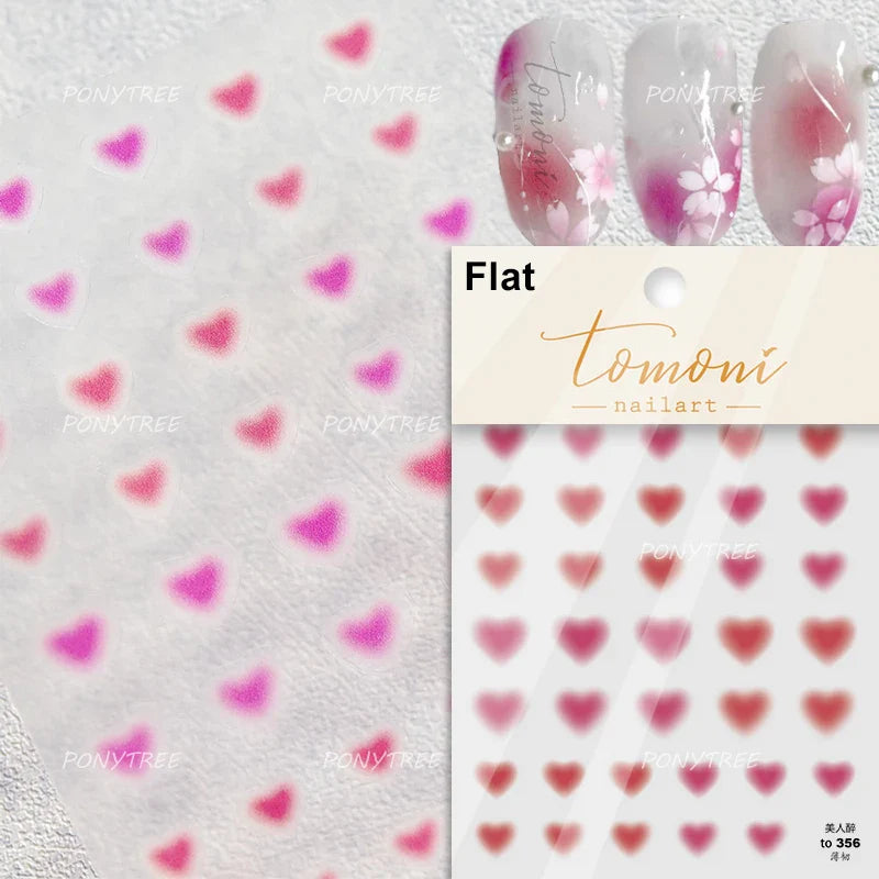 Lovely Love Heart Graffiti Crystal Geometric Cat's Eye Macaron Color Hollow Out Self Adhesive Nail Art StickersManicure Decals (ONLINE ORDER ONLY)