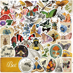 50pcs Retro Insects Stickers Toys Cute Animals Cartoon Decals For Kids DIY Laptop Scrapbook Stationery Fridge Funny Sticker (Online Order Only)