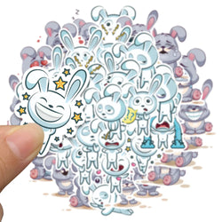 37pcs Funny Cute Cartoon Rabbit Meme Stickers For Luggage Guitar Phone Waterbottle Waterproof Graffiti Laptop Decals Kids Toy (ONLINE ORDER ONLY)