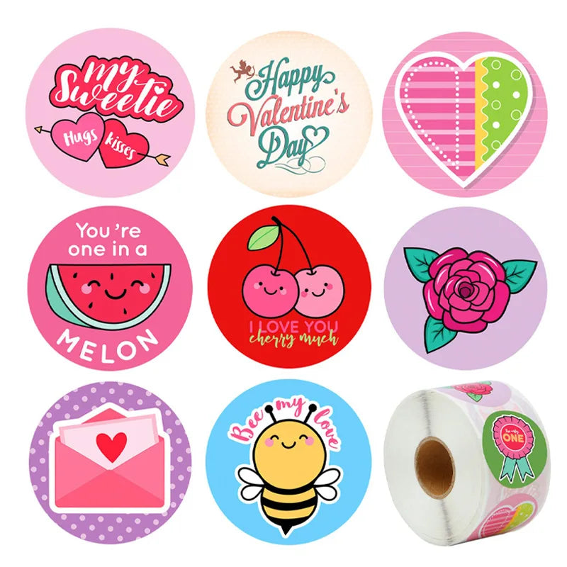 500pcs 8 Styles Round Cartoon Sun Smiley Kids Reward Stickers Party Handmade Scrapbooking Gift Packaging Seal Label (ONLINE ORDER ONLY)