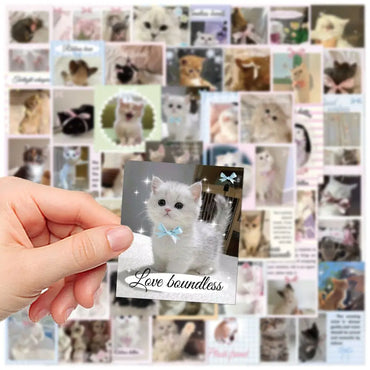 10/50pcs Cute Ballet Cat MEME Stickers Ins Style PVC Waterpoof Decals DIY Laptop Phone Luggage Stationary Kawaii  Animal Sticker (ONLINE ORDER ONLY)