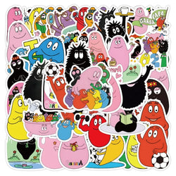 50pcs Barbapapa Stickers for Laptop, Phone, Car, Scooter, Water Bottle, Suitcase, Refrigerator, Stationery (Online Order Only)