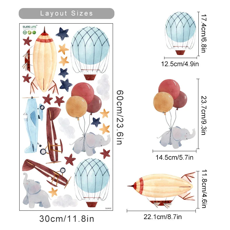 Retro Nursery Peel and Stick Stickers (ONLINE ORDER ONLY)