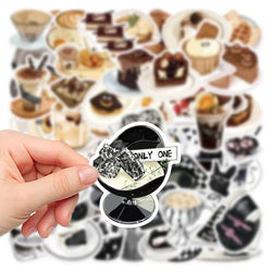 10/30/50PCS Kawaii Food Dessert Coffee Stickers Ins Style Cartoon Decals Decoration DIY Skateboard Laptop Phone Guitar Bike Car (ONLINE ORDER ONLY)