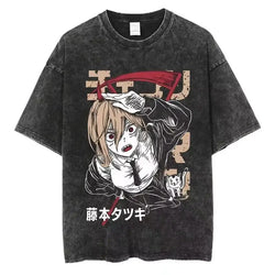 Chainsaw Man Vintage T-shirt Washed Cotton Tee (ONLINE ORDER ONLY)