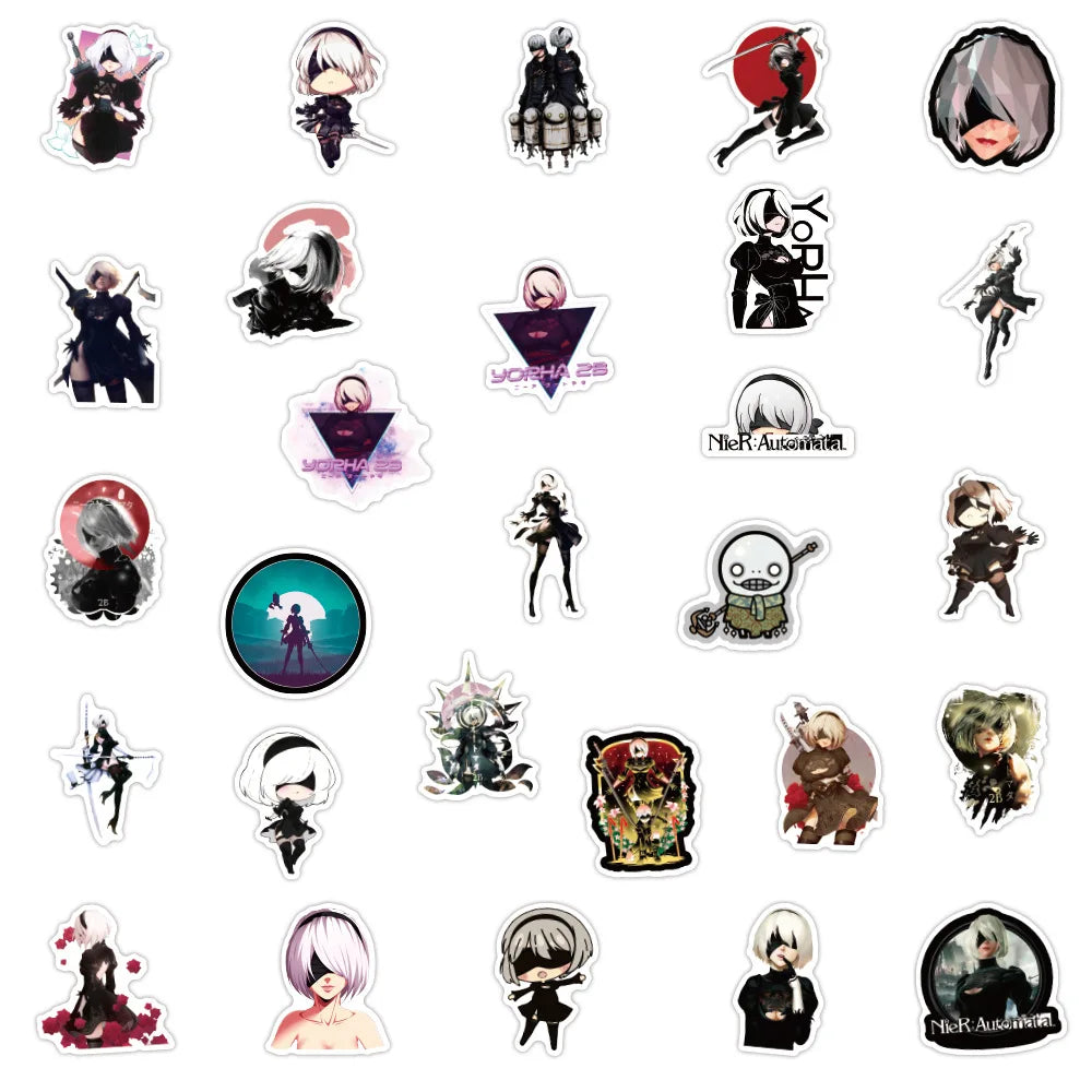 10/30/50PCS Anime NieR Automata Game Graffiti Stickers Decals Waterproof Phone Motorcycle Bike Bumper Sticker DIY Toys For Kids (ONLINE ORDER ONLY)
