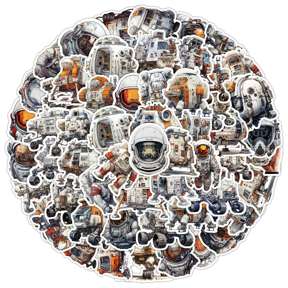 Astronaut Cartoon Stickers - Waterproof PVC for Skateboard, Notebook, DIY Decor (10/30/50PCS) (Online Order Only)