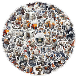 Astronaut Cartoon Stickers - Waterproof PVC for Skateboard, Notebook, DIY Decor (10/30/50PCS) (Online Order Only)