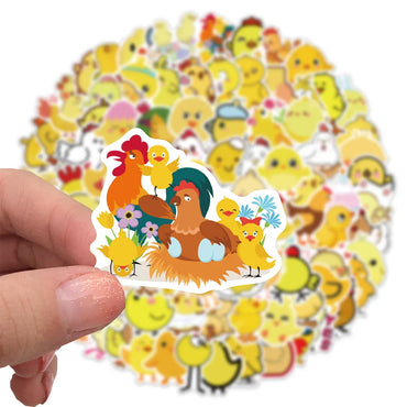10/30/50/100PCS Cute Chicken Animall Stickers For Kids DIY Handbook Scrapbooking Phone Laptop Wall Decals Decoration Car Sticker (ONLINE ORDER ONLY)