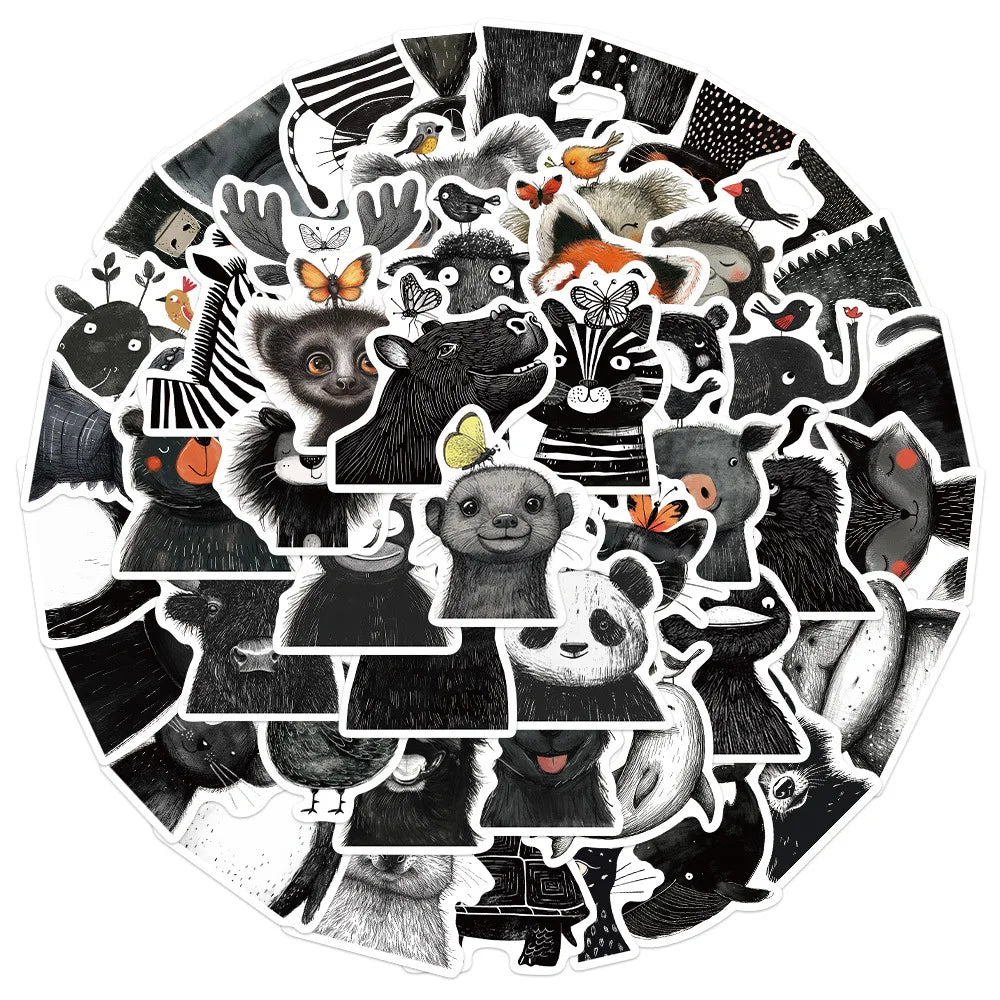 Minimalist Animal Line Stickers: Phone, Laptop, Luggage, Skateboard Decals (10/30/50PCS) (ONLINE ORDER ONLY)