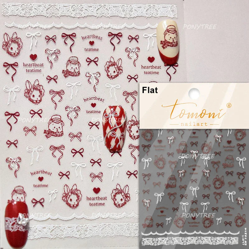 Colourful Jelly Rabbit Bunny Gummy Bear Cute Lollipop Soda Water Candy Snack Pudding Star Heart Nail Art Stickers Manicure Decal (ONLINE ORDER ONLY)
