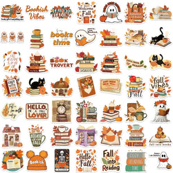 50Pcs Bookish Fall Stickers For Water Laptop Skateboard Computer Luggage Decals Motivational Scrapbook Sticker (ONLINE ORDER ONLY)