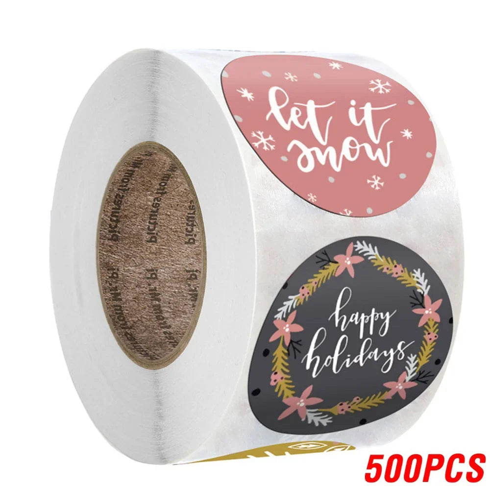 100-500pcs Thank You Sticker Design Diary Christmas Sticker Gift Sealing Sticker Holiday Birthday Party Gift Decoration Label (Online Order Only)