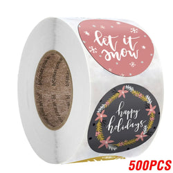 100-500pcs Thank You Sticker Design Diary Christmas Sticker Gift Sealing Sticker Holiday Birthday Party Gift Decoration Label (Online Order Only)